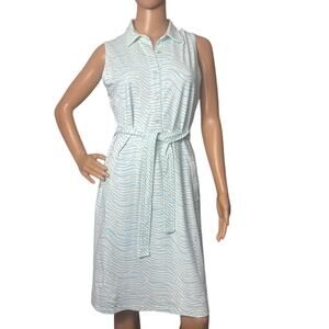 J. McLaughlin Womens Sleeveless Dress Blue Animal Print Nylon Spandex Size M